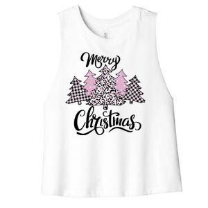 Merry Christmas Pretty And Pink Women's Racerback Cropped Tank