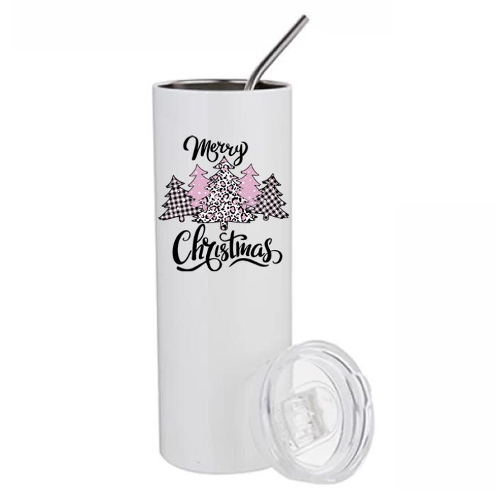 Merry Christmas Pretty And Pink Stainless Steel Tumbler