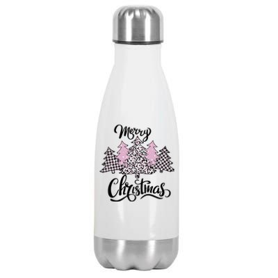 Merry Christmas Pretty And Pink Stainless Steel Insulated Water Bottle