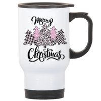 Merry Christmas Pretty And Pink Stainless Steel Travel Mug