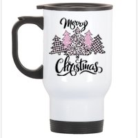 Merry Christmas Pretty And Pink Stainless Steel Travel Mug