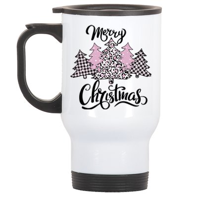 Merry Christmas Pretty And Pink Stainless Steel Travel Mug