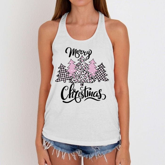 Merry Christmas Pretty And Pink Women's Knotted Racerback Tank