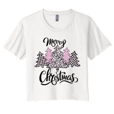 Merry Christmas Pretty And Pink Crop Top
