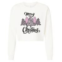 Merry Christmas Pretty And Pink Cropped Pullover Crew