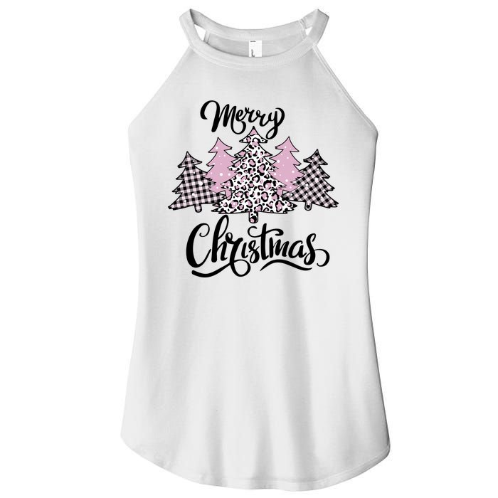 Merry Christmas Pretty And Pink Women’s Perfect Tri Rocker Tank