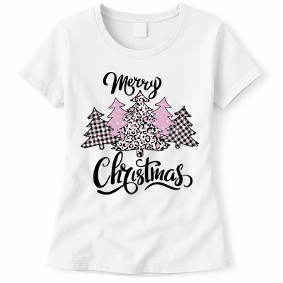 Merry Christmas Pretty And Pink Womens T-Shirt