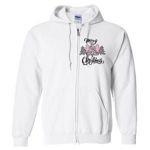 Merry Christmas Pretty And Pink Full Zip Hoodie