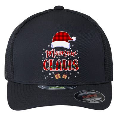 Mamaw Claus Plaid Pattern Ornat Santa Christmas Gift Flexfit Unipanel Trucker Cap