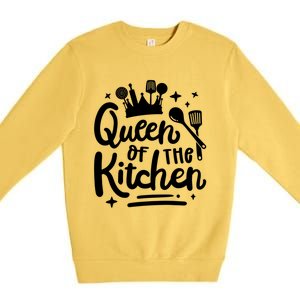 Mom Cooking Queen Of Kitchen Baking Kitchen Mom Mother's Day Gift Premium Crewneck Sweatshirt