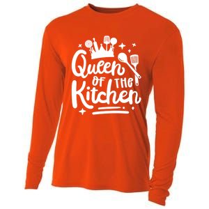 Mom Cooking Queen Of Kitchen Baking Kitchen Mom Mother's Day Gift Cooling Performance Long Sleeve Crew