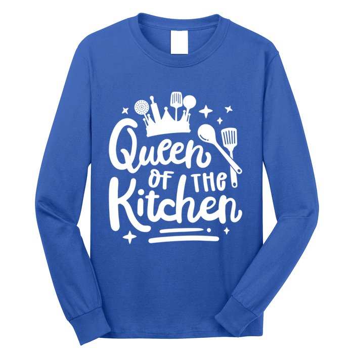 Mom Cooking Queen Of Kitchen Baking Kitchen Mom Mother's Day Gift Long Sleeve Shirt