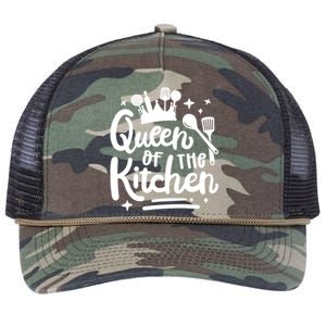 Mom Cooking Queen Of Kitchen Baking Kitchen Mom Mother's Day Gift Retro Rope Trucker Hat Cap