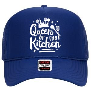 Mom Cooking Queen Of Kitchen Baking Kitchen Mom Mother's Day Gift High Crown Mesh Back Trucker Hat