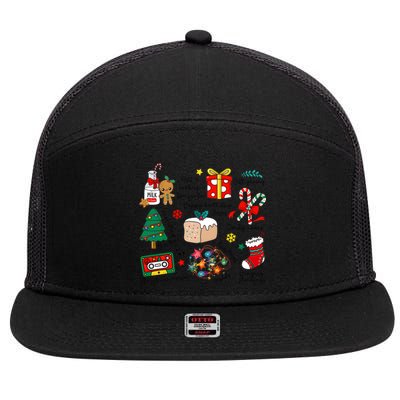 Merry Christmas Quote Happy Birthday Jesus 7 Panel Mesh Trucker Snapback Hat