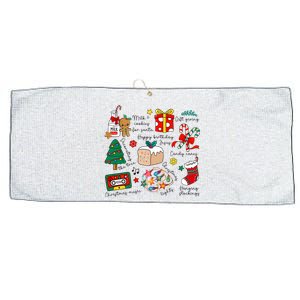 Merry Christmas Quote Happy Birthday Jesus Large Microfiber Waffle Golf Towel