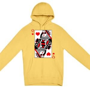 Modern Cool Queen Of Hearts Valentines Day Cool Vday Premium Pullover Hoodie