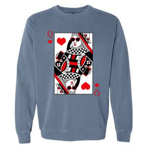 Modern Cool Queen Of Hearts Valentines Day Cool Vday Garment-Dyed Sweatshirt