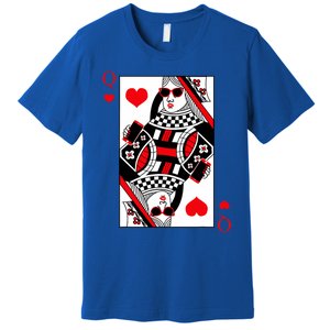 Modern Cool Queen Of Hearts Valentines Day Cool Vday Premium T-Shirt