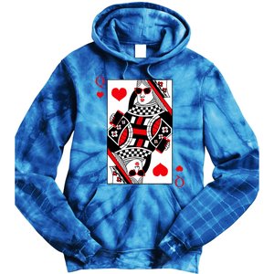 Modern Cool Queen Of Hearts Valentines Day Cool Vday Tie Dye Hoodie