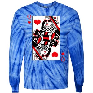 Modern Cool Queen Of Hearts Valentines Day Cool Vday Tie-Dye Long Sleeve Shirt