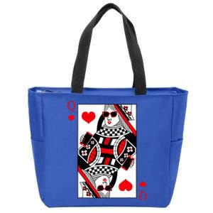 Modern Cool Queen Of Hearts Valentines Day Cool Vday Zip Tote Bag