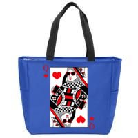 Modern Cool Queen Of Hearts Valentines Day Cool Vday Zip Tote Bag