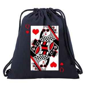 Modern Cool Queen Of Hearts Valentines Day Cool Vday Drawstring Bag