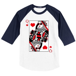 Modern Cool Queen Of Hearts Valentines Day Cool Vday Baseball Sleeve Shirt