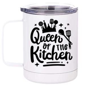 Mom Cooking Queen Of Kitchen Baking Kitchen Mom Mothers Day Gift 12 oz Stainless Steel Tumbler Cup