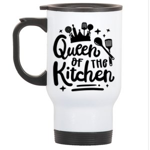 Mom Cooking Queen Of Kitchen Baking Kitchen Mom Mothers Day Gift Stainless Steel Travel Mug