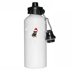 Merry Christmas Rottweiler Wear Fun Cute Gift Aluminum Water Bottle 