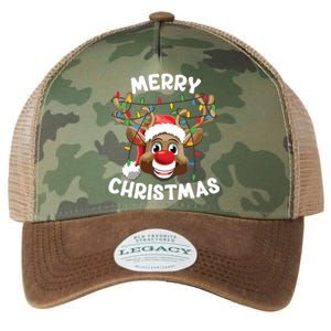 Merry Christmas Reindeer Squad Family Pajama Teen Boy Legacy Tie Dye Trucker Hat