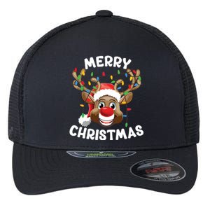 Merry Christmas Reindeer Squad Family Pajama Teen Boy Flexfit Unipanel Trucker Cap