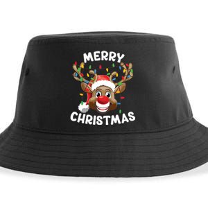 Merry Christmas Reindeer Squad Family Pajama Teen Boy Sustainable Bucket Hat