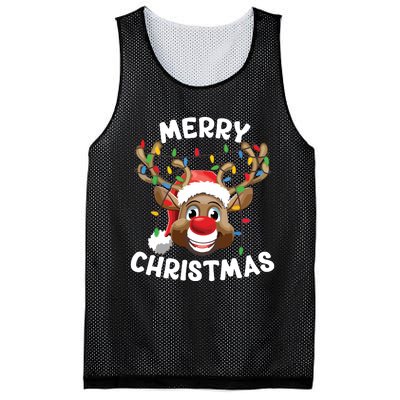 Merry Christmas Reindeer Squad Family Pajama Teen Boy Mesh Reversible Basketball Jersey Tank