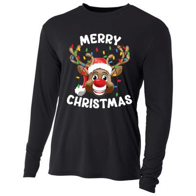 Merry Christmas Reindeer Squad Family Pajama Teen Boy Cooling Performance Long Sleeve Crew