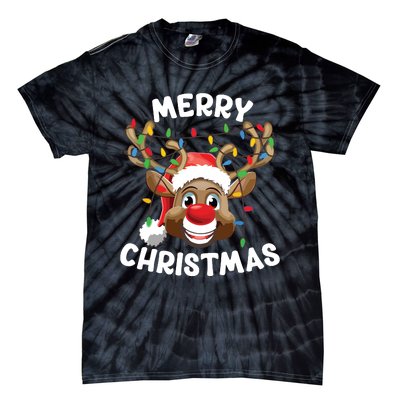 Merry Christmas Reindeer Squad Family Pajama Teen Boy Tie-Dye T-Shirt