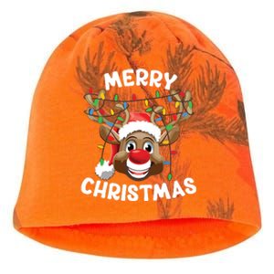 Merry Christmas Reindeer Squad Family Pajama Teen Boy Kati - Camo Knit Beanie