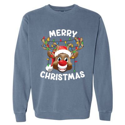 Merry Christmas Reindeer Squad Family Pajama Teen Boy Garment-Dyed Sweatshirt