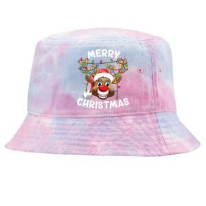 Merry Christmas Reindeer Squad Family Pajama Teen Boy Tie-Dyed Bucket Hat