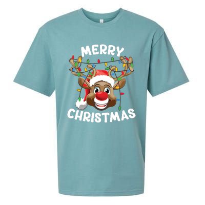 Merry Christmas Reindeer Squad Family Pajama Teen Boy Sueded Cloud Jersey T-Shirt