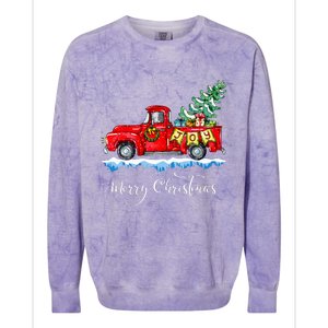 Merry Christmas Red Truck Old Fashioned Christmas Colorblast Crewneck Sweatshirt