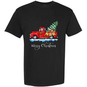 Merry Christmas Red Truck Old Fashioned Christmas Garment-Dyed Heavyweight T-Shirt