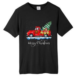 Merry Christmas Red Truck Old Fashioned Christmas Tall Fusion ChromaSoft Performance T-Shirt