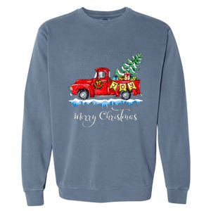 Merry Christmas Red Truck Old Fashioned Christmas Garment-Dyed Sweatshirt