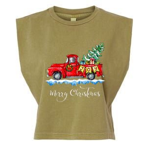 Merry Christmas Red Truck Old Fashioned Christmas Garment-Dyed Women's Muscle Tee