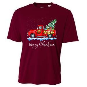 Merry Christmas Red Truck Old Fashioned Christmas Cooling Performance Crew T-Shirt