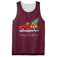 Merry Christmas Red Truck Old Fashioned Christmas Mesh Reversible Basketball Jersey Tank