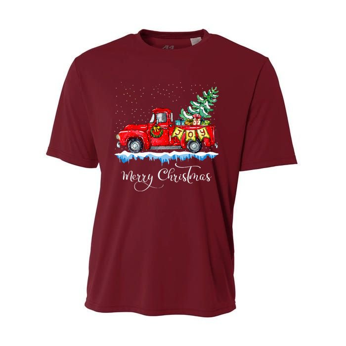 Merry Christmas Red Truck Old Fashioned Christmas Performance Sprint T-Shirt